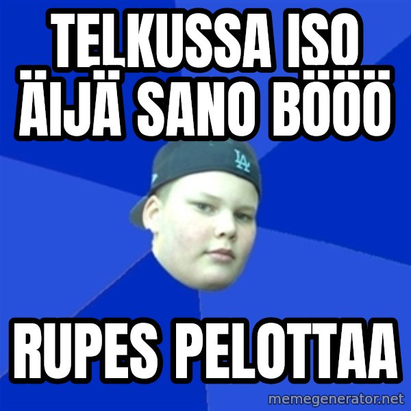 Jonnen Neuvo meme: telkussa  iso  äijä sano   BÖÖÖ / rupes   pelottaa